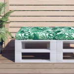 Pernă de paleți, model frunze, 58x58x10 cm, material textil GartenMobel Dekor