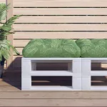 Pernă pentru paleți model frunze 58x58x10 cm, țesătură Oxford GartenMobel Dekor