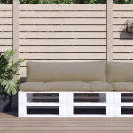 Perne de paleți, 2 buc., gri taupe, material textil GartenMobel Dekor