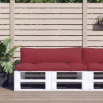 Perne de paleți, 2 buc., roșu vin, material textil GartenMobel Dekor