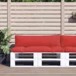 Perne de paleți, 2 buc. roșu, material textil GartenMobel Dekor