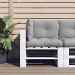 Perne de paleți, 3 buc., gri, material textil GartenMobel Dekor