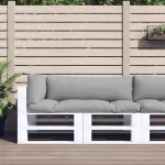 Perne de paleți, 3 buc., gri, material textil GartenMobel Dekor