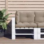Perne de paleți, 3 buc., gri taupe, material textil GartenMobel Dekor