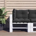 Perne de paleți, 3 buc., negru, material textil GartenMobel Dekor