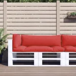 Perne de paleți, 3 buc. roșu, material textil GartenMobel Dekor