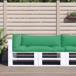 Perne de paleți, 3 buc, verde, material textil GartenMobel Dekor