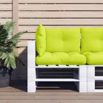 Perne de paleți, 3 buc, verde aprins, material textil GartenMobel Dekor