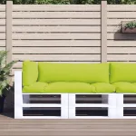 Perne de paleți, 3 buc, verde aprins, material textil GartenMobel Dekor