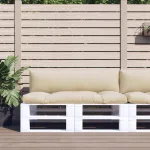 Perne pentru paleți, 2 buc., bej, material textil GartenMobel Dekor