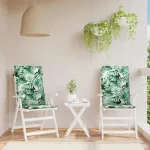 Perne de scaun spătar înalt, 2 buc., model frunze, textil GartenMobel Dekor