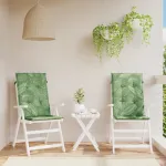 Perne de scaun spătar înalt, 2 buc., model frunze, textil GartenMobel Dekor