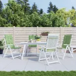 Perne de scaun spătar înalt, 4 buc., model frunze, textil GartenMobel Dekor