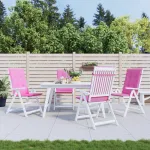 Perne de scaun spătar înalt, 4 buc., roz, textil GartenMobel Dekor