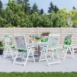 Perne de scaun spătar înalt, 6 buc., multicolor, textil GartenMobel Dekor