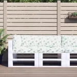 Perne pentru paleți, 3 buc., model de frunze, țesătură oxford GartenMobel Dekor