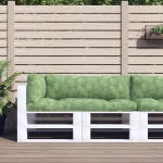 Perne pentru paleți, 3 buc., model de frunze, țesătură oxford GartenMobel Dekor