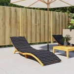 Pernă de șezlong, negru, carouri, textil Oxford GartenMobel Dekor