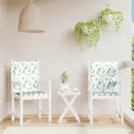 Perne de scaun spătar jos, 2 buc., model frunze, textil GartenMobel Dekor