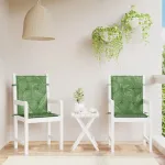 Perne de scaun spătar jos, 2 buc., model frunze, textil GartenMobel Dekor