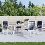 Perne de scaun spătar jos, 4 buc. negru, model carouri, textil GartenMobel Dekor