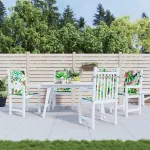 Perne pentru scaune cu spătar jos, 4 buc, multicolor, textil GartenMobel Dekor