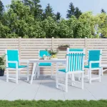 Perne pentru scaune cu spătar mic, 4 buc., turcoaz, textil GartenMobel Dekor