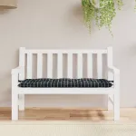 Pernă bancă de grădină, negru carouri, 120x50x7 cm, textil GartenMobel Dekor