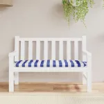 Pernă bancă grădină, dungi albastru/alb, 120x50x7 cm, textil GartenMobel Dekor