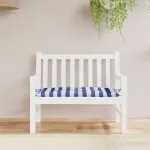 Pernă de bancă dungi albastre și albe 100x50x7 cm textil oxford GartenMobel Dekor