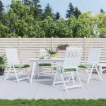 Perne de scaun, 4 buc., 50x50x7 cm, textil, model frunze GartenMobel Dekor