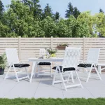 Perne scaun, 4 buc., negru carouri, 50x50x7 cm, textil oxford GartenMobel Dekor