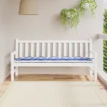 Pernă de bancă dungi albastre și albe 180x50x7 cm textil oxford GartenMobel Dekor