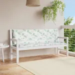 Perne bancă de grădină, 2 buc, 150x50x7cm, model frunze, textil GartenMobel Dekor