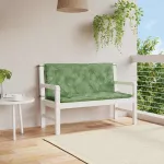 Perne bancă de grădină 2 buc. model frunze 120x50x7 cm textil GartenMobel Dekor