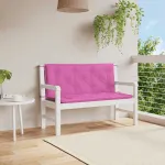 Perne bancă de grădină 2 buc. roz 120x50x7 cm textil GartenMobel Dekor