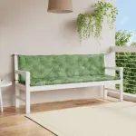 Perne bancă de grădină, 2 buc, 200x50x7cm, model frunze, textil GartenMobel Dekor