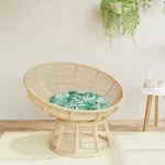 Pernă rotundă, model frunze, Ø 60 x 11 cm, țesătură Oxford GartenMobel Dekor