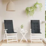 Perne de scaun cu spătar înalt, 2 buc, negru, țesătură Oxford GartenMobel Dekor