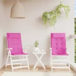 Perne de scaun cu spătar înalt, 2 buc, roz, țesătură Oxford GartenMobel Dekor