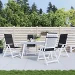 Perne de scaun cu spătar înalt, 4 buc, negru, țesătură Oxford GartenMobel Dekor
