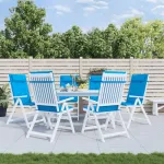 Perne de scaun cu spătar înalt, 6 buc, bleu, țesătură Oxford GartenMobel Dekor