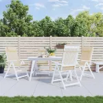 Perne de scaun cu spătar înalt 4 buc, bej, țesătură Oxford GartenMobel Dekor