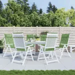 Perne de scaun spătar înalt, 6 buc, model frunze, textil Oxford GartenMobel Dekor