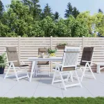 Perne scaun cu spătar înalt, 4 buc, gri taupe, țesătură Oxford GartenMobel Dekor