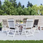Perne scaun cu spătar înalt, 6 buc, gri taupe, țesătură Oxford GartenMobel Dekor