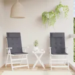 Perne scaun cu spătar înalt 2 buc, antracit, țesătură Oxford GartenMobel Dekor