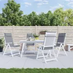 Perne scaun cu spătar înalt 4 buc, gri, țesătură Oxford GartenMobel Dekor