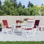 Perne scaun cu spătar înalt 4 buc, roșu vin, țesătură Oxford GartenMobel Dekor