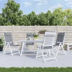Perne scaun cu spătar înalt 6 buc, gri, țesătură Oxford GartenMobel Dekor